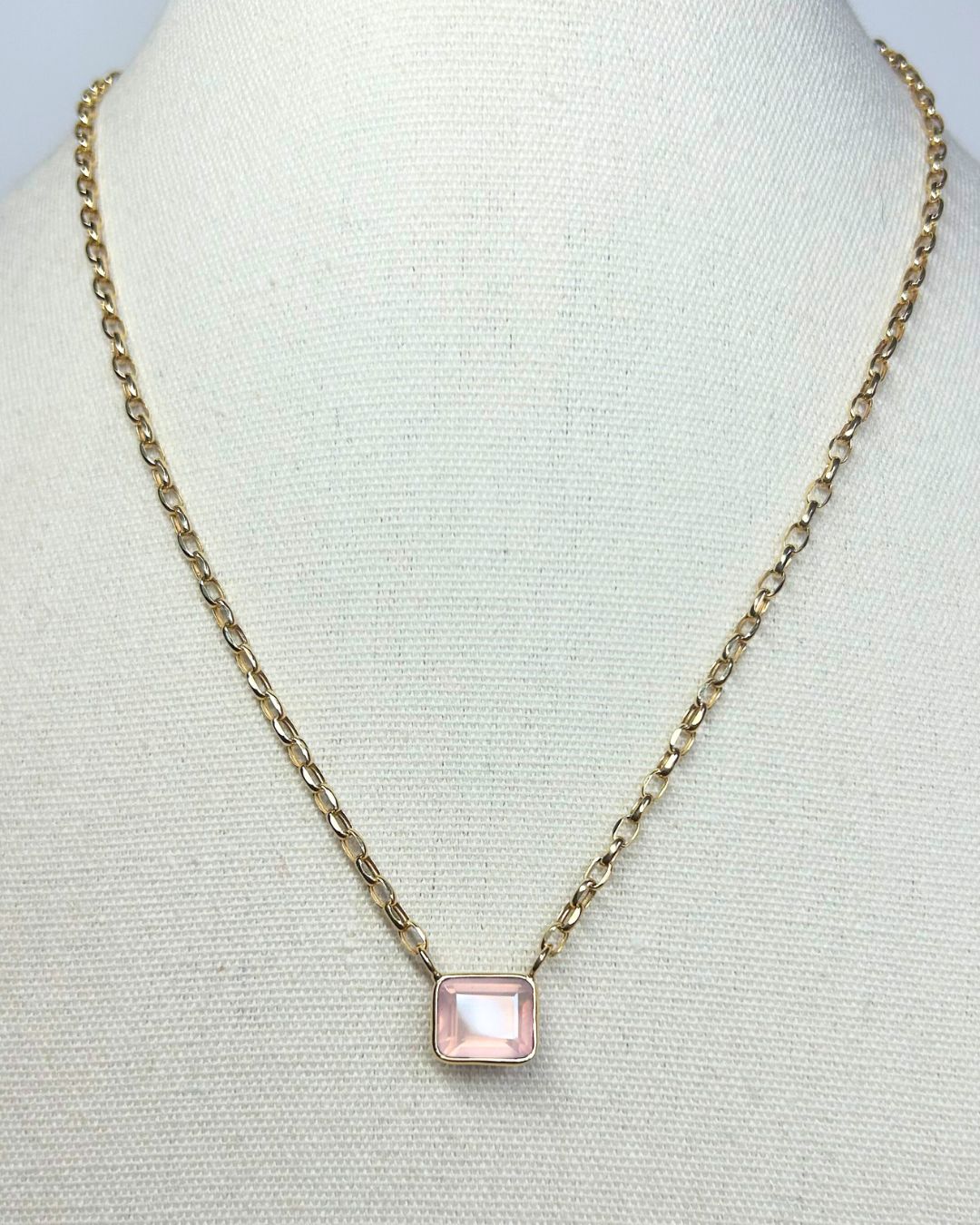 Rose Quartz Gem Luxe Necklace