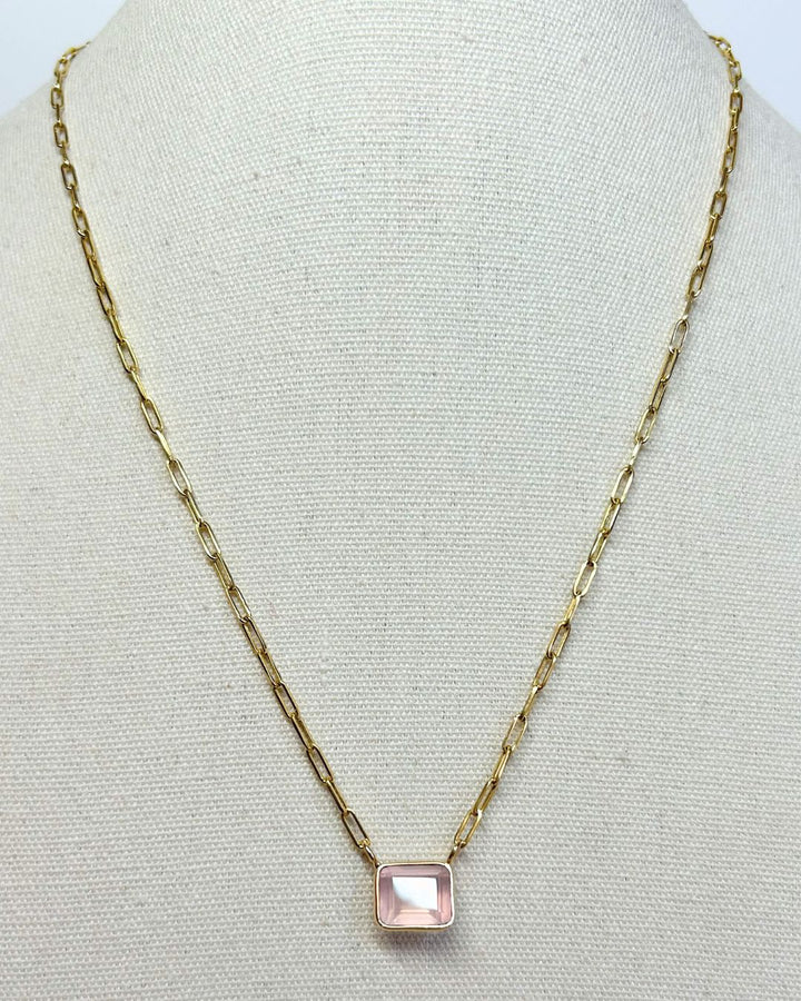 Rose Quartz Gem Luxe Necklace