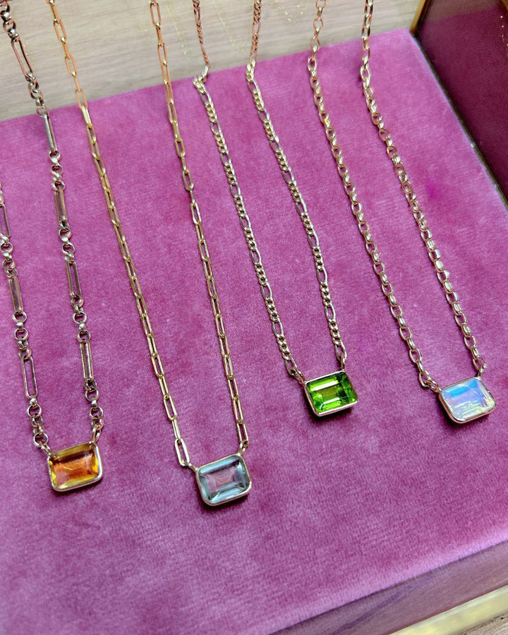 Rainbow Moonstone Gem Luxe Necklace