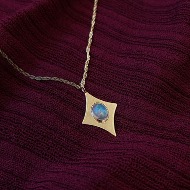 Opal North Star Pendant - Oval Cabochon